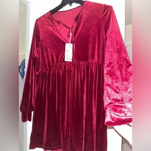NWT HALARA Red Velvet Dress Shirt (L/XL)